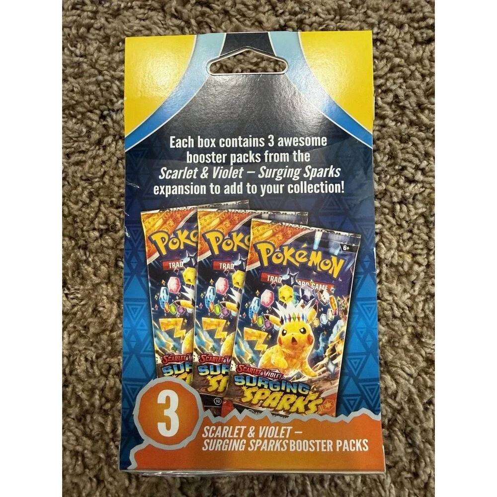 Pokemon TCG - Surging Sparks - 3 Pack Boosters - Factory Sealed - Picture 2 of 3